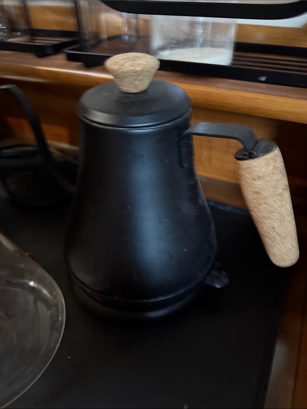 Matte Black Gooseneck Kettle with Cork Handle